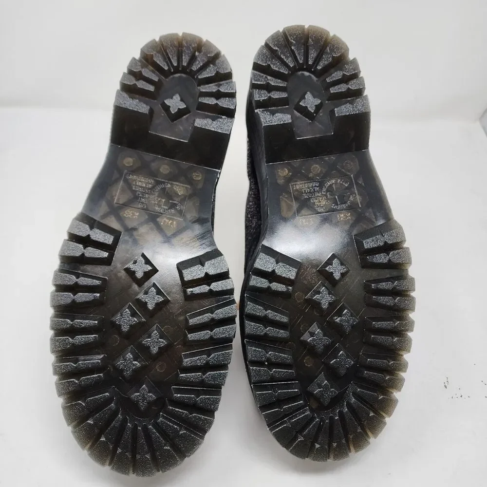 Dr Martens Shoes Women 10 Metallic Leather Faux Fur Lined Platform Oxford Shinny